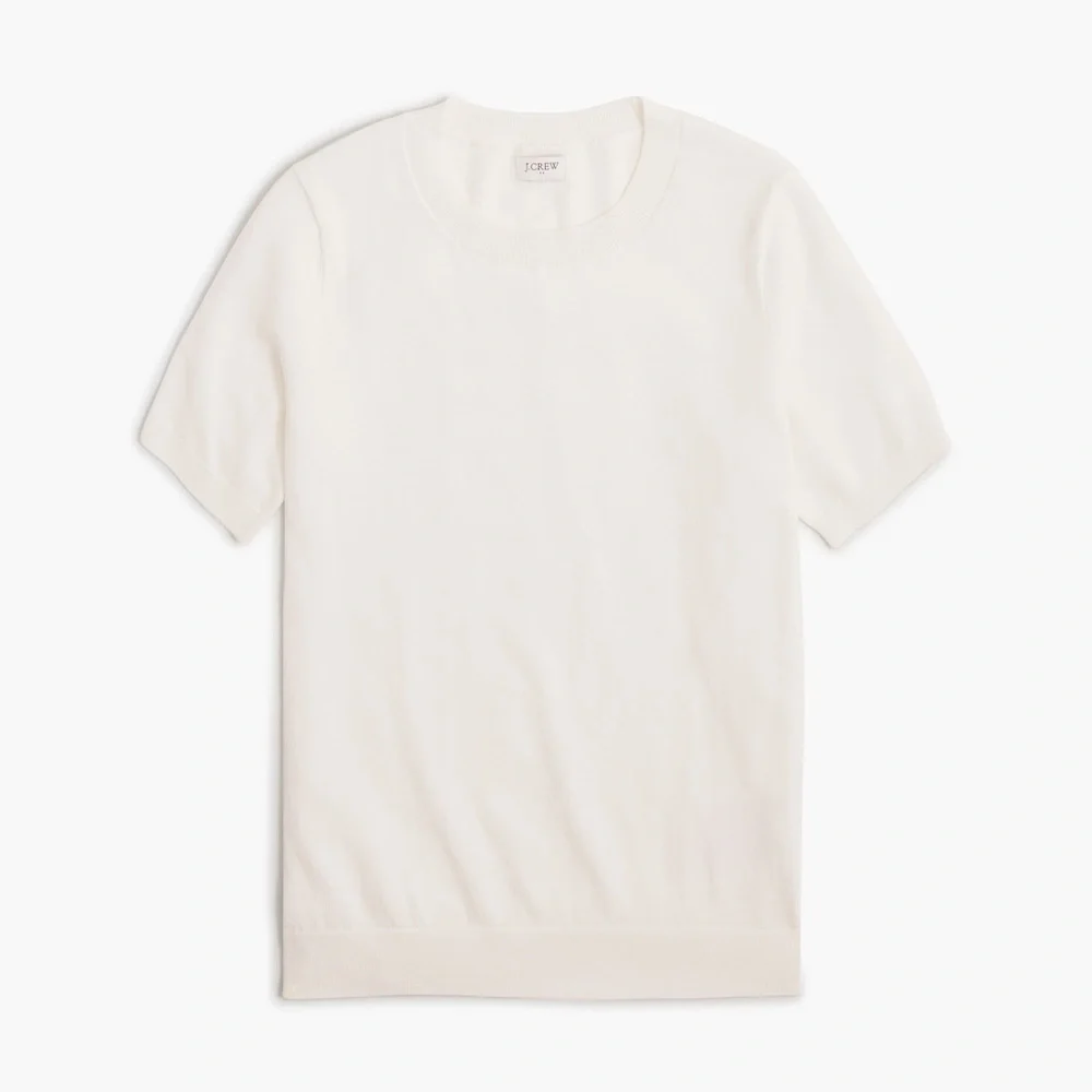 J crew Short-sleeve cotton crewneck sweater